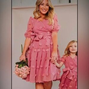 Ivy City Co First Kiss pom pom dress XS Mommy and Me